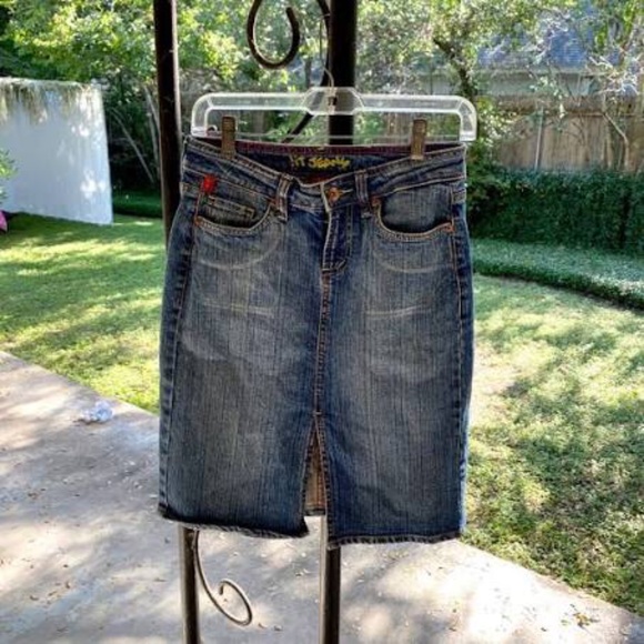 🌵It Jeans Los Angeles Denim Skirt skirt sz 27 - Picture 2 of 7